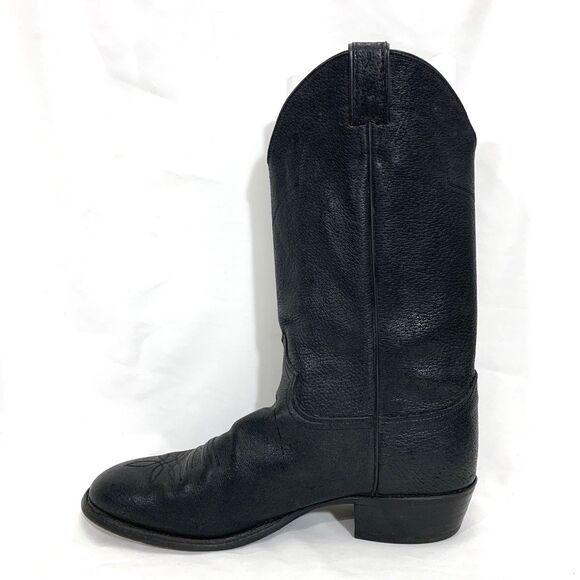 Justin Boots Style 9183 All Black Leather Size 12 D main image 9